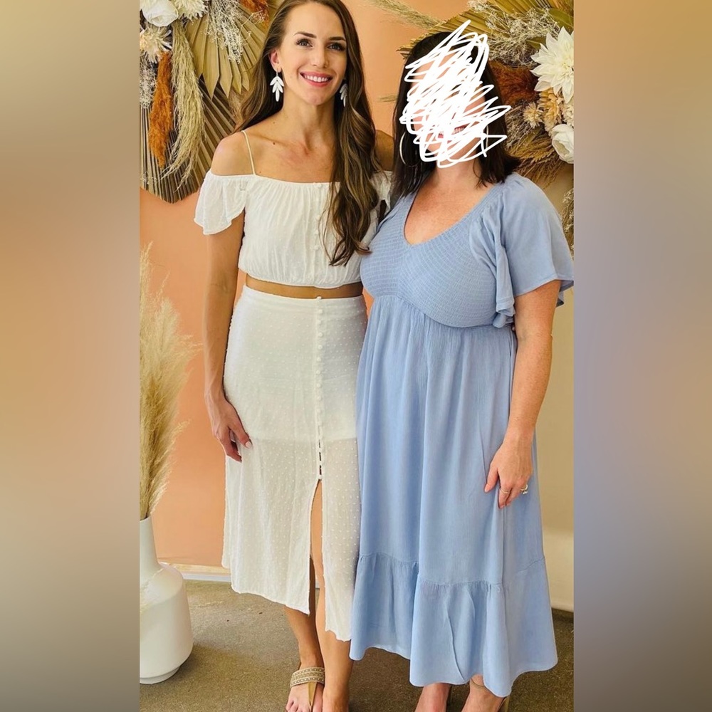 Two piece white skirt